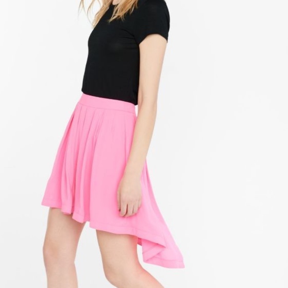 EXPRESS Bubble Gum Pink Fully Lined Bright Fluro Pink Hi Lo Skirt ⭐ - Picture 2 of 8